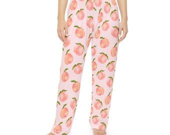 Peach Print Pajama Pants: Women's Comfy Loungewear