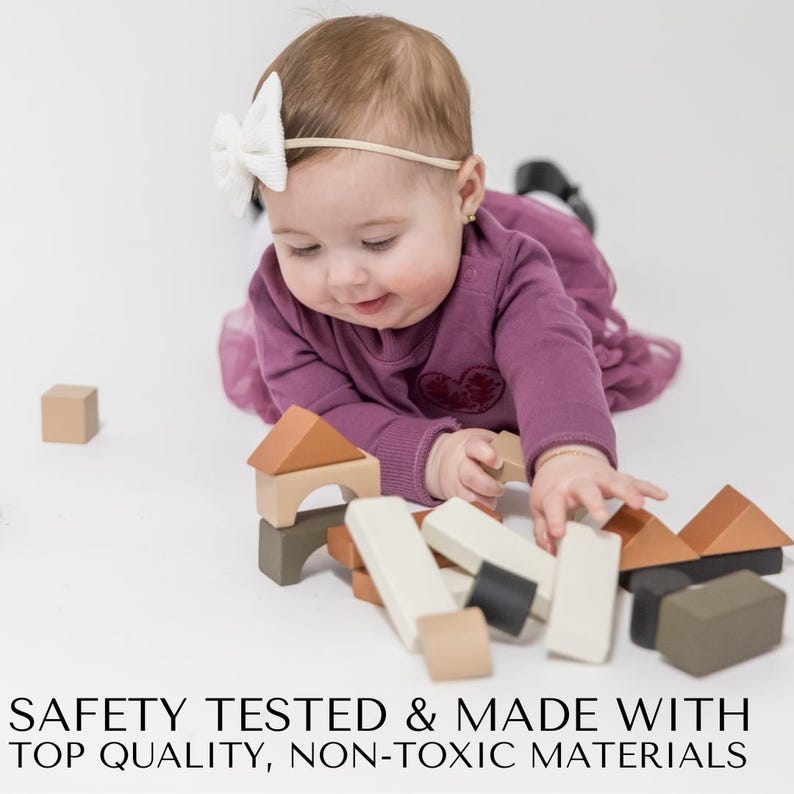 Wooden Building Blocks for Toddlers - Kids Stacking Blocks | 46 Pieces ...
