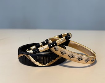 Woven Werregue Gold & Palm Fiber Bracelet 1cm | Colombian Artisan Jewelry