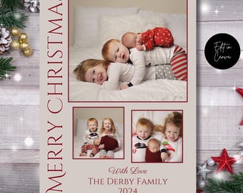 Customizable Photo Christmas Card Template | Holiday Keepsake (Digital Download)