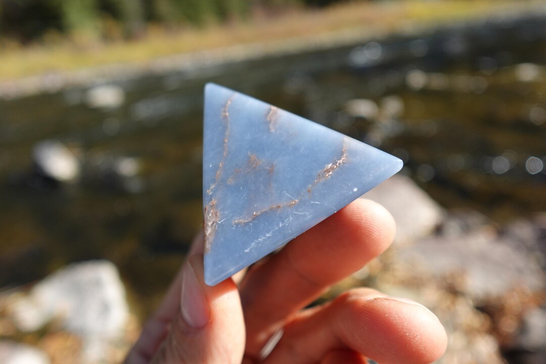 Angelite Pyramid - Etsy