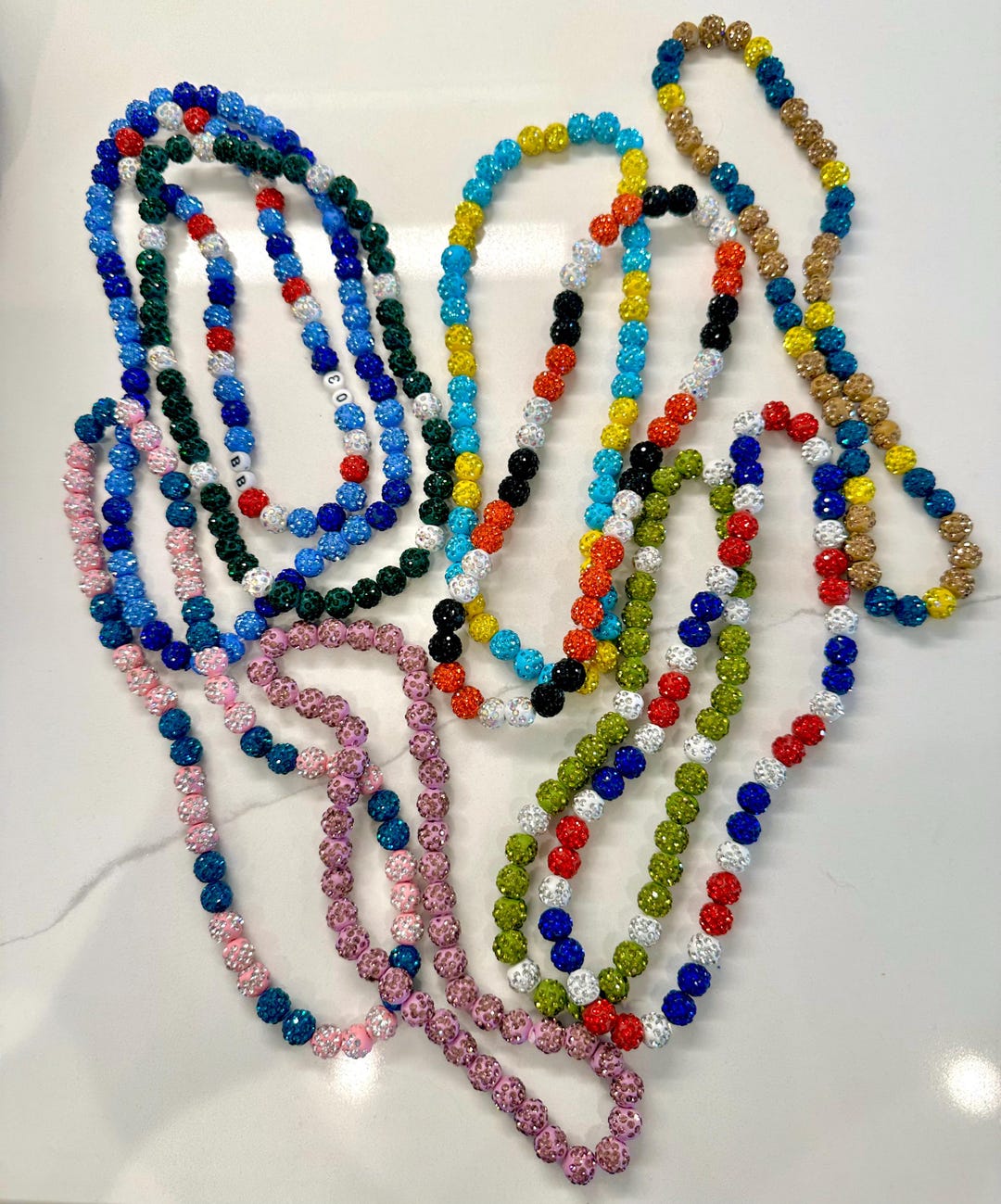 Custom Baseball Sparkle Beaded Necklaces, Pollyanna Baseball Necklaces ...