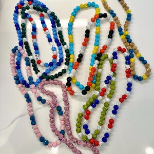 Custom Baseball Sparkle Beaded Necklaces, Pollyanna Baseball Necklaces, Baseball Rhinestone Necklaces, Custom Baseball Bling