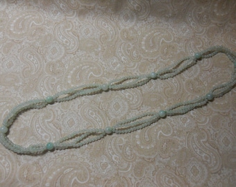 Light Jade Special three strand Bead Necklace
