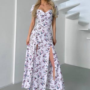 Vacation Maxi Dress • Flowy Open Back Dress • Beach Wedding Dress • Soft Summer Dress • Lightweight Long Dress • Resort Outfit