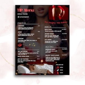 CHRISTMAS OnlyFans Tip Menu | Fansly Template | Editable Template | Tip Menu Templates | Canva Template | Modern Tip Menu | Digital Download