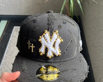 帽子 if six was nine LACE CAP with gold beads Custom Pearl New Era Fitted Cap - Etsy