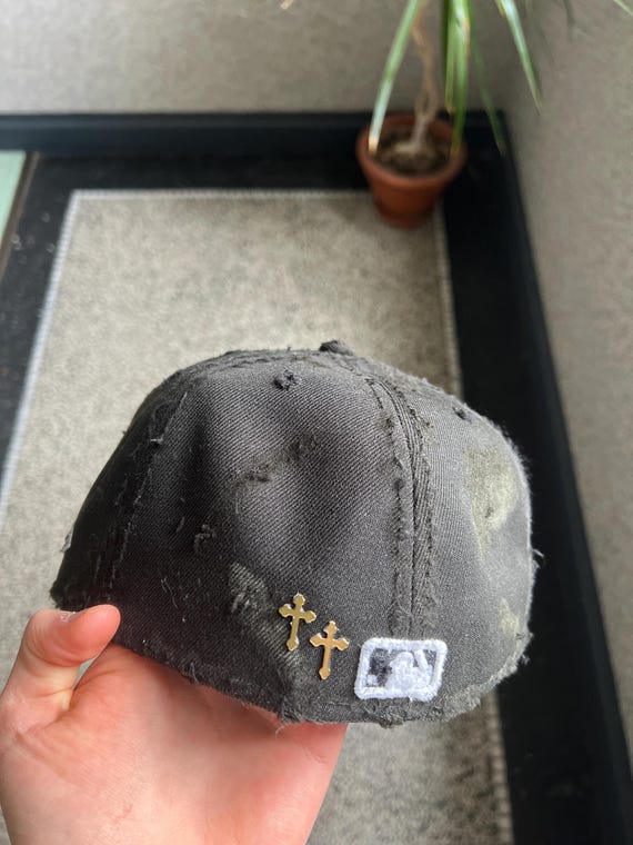 帽子 New Era Vintage Custom Jewelry Cap Custom Pearl New Era Fitted Cap - Etsy