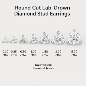14k Gold Lab Grown Diamond Stud Earrings: Dainty Martini Prong Setting