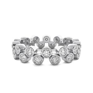 Lab Diamond Eternity Ring: 14k Gold Bezel Set Wedding Band