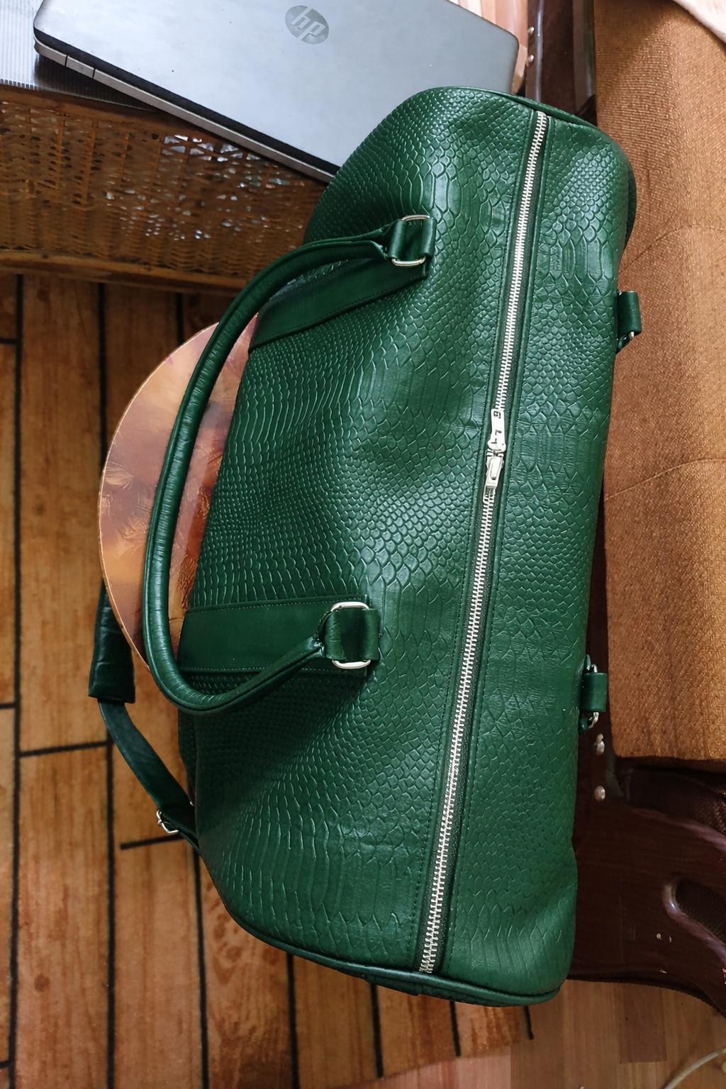 Python Embossed Leather Duffle Bag – Travel Weekender, Gym Carry-on ...