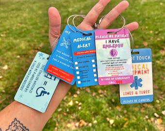 Medical ID Tag: Wheelchair, Oxygen, Feeding Tube, Stroller, Wagon, Epilepsy