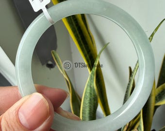 57mm White Jade Bangle from Myanmar