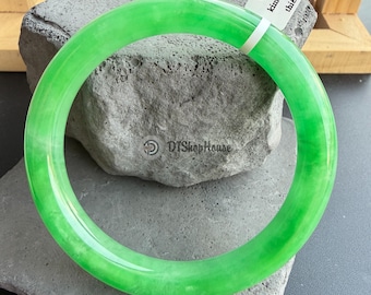 52mm Green Jade Bangle Natural Jade Bracelet Myanmar Gift