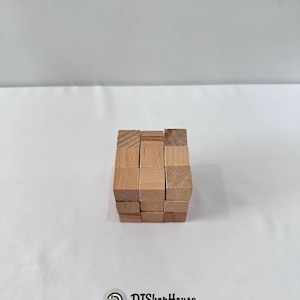 Handmade Wooden Cube Puzzle - Challenging Brain Teaser for Adults and Kids, Unique Wooden Puzzle Gift