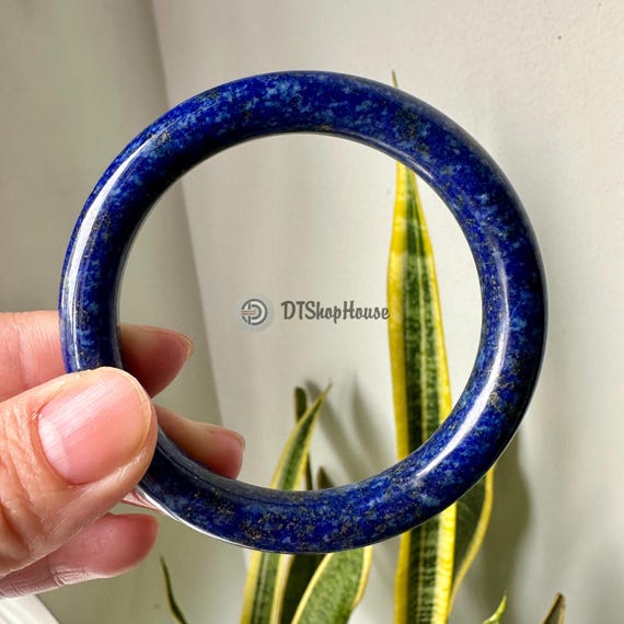 56mm Lapis Lazuli Natural Stone Bangle – 9mm Thick