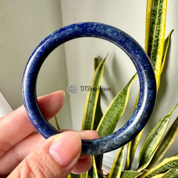 56mm Lapis Lazuli Natural Stone Bangle – 8mm Thick