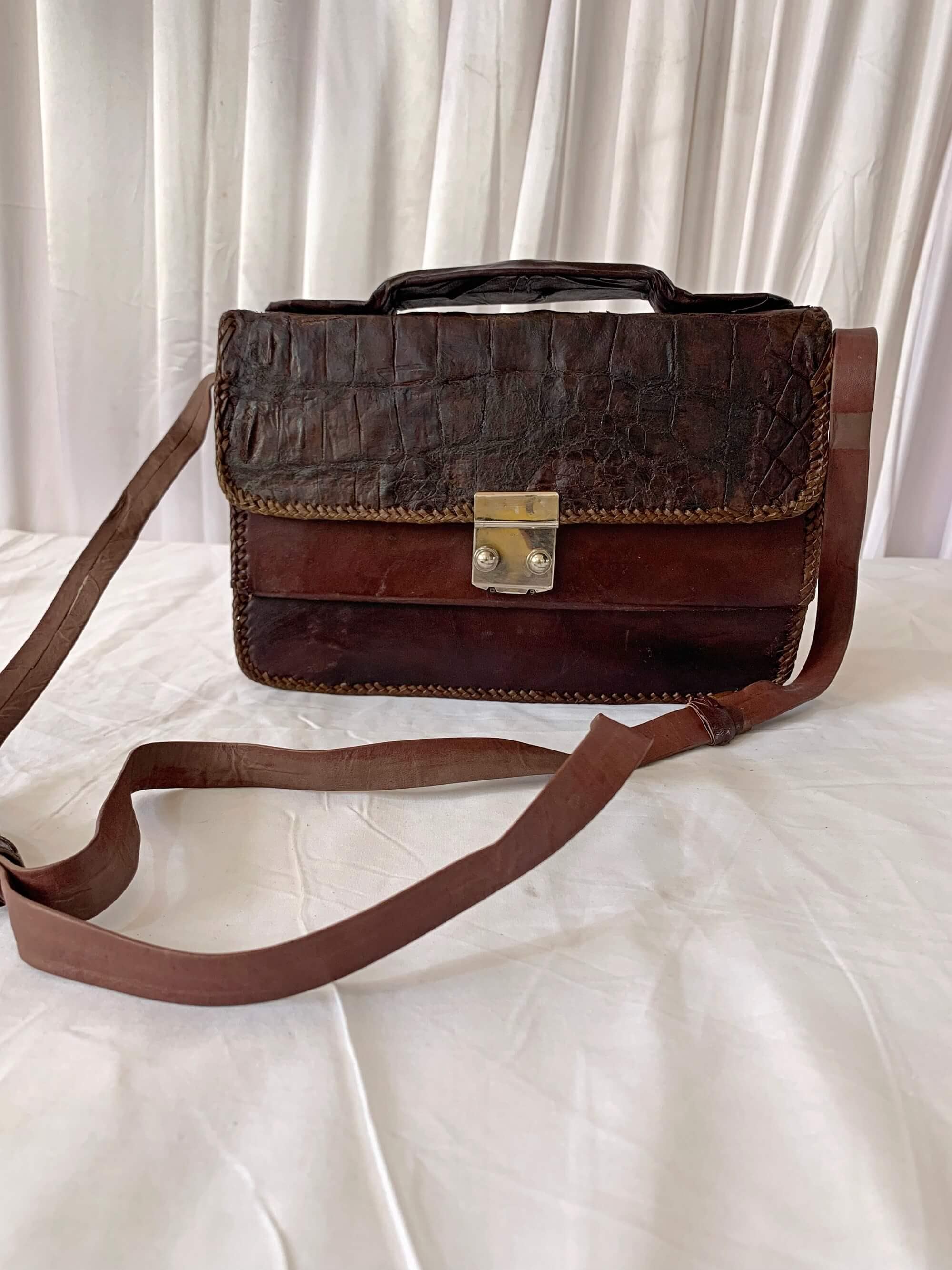 バッグ CELINE Crocodile hand bag Celine Crocodile Top Handle Bag