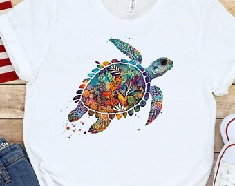 Watercolor Sea Turtle Shirt: Ocean Life, Save the Turtles Tee
