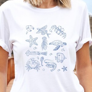 Retro Ocean Nature Shirt, Ocean Sealife Shirt, Sea Animal 90s Retro Shirt, Ocean Nature Shirt, Sea Animal Shirt, Retro Ocean Design Shirt