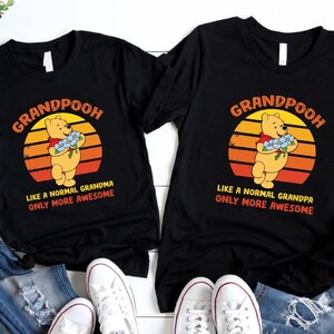 GrandPooh Shirt, Disney Grandma Bear Tee, Grandpa Bear Shirt, Winnie the Pooh Couple Tees, Gift for Grandparents, Cute Pooh Family Shirt