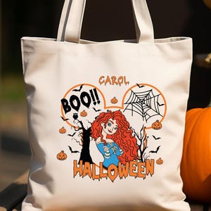 Disney Princess Halloween Tote Bag, Retro Disney Spooky Season Bag, Princess Pumpkin Tote, Cute Disney Princess Bag, Cute Halloween Tote Bag