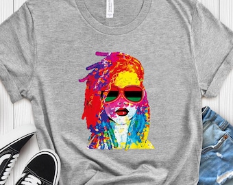 Loc'd Hair Black Queen T-Shirt: Afro Melanin Girl Magic Art