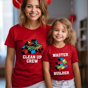 Custom Family Building Blocks Group Shirt, Building Bricks Birthday Party Group Shirt, Custom Texts Builder Family Tee,Birthday Matching Tee