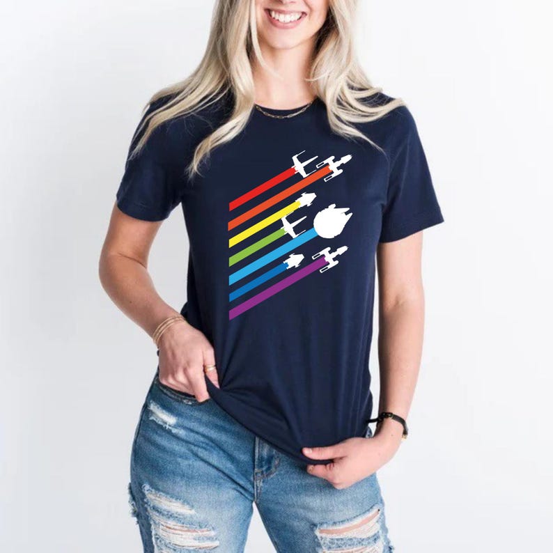 Camiseta de Star Wars del Orgullo LGBT: Camiseta del Escuadrón Arcoíris, Camiseta LGBT para viaje a Disneyland imagen 5