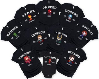 Personalized Disney Superhero T-Shirt, Custom Team Matching Tees