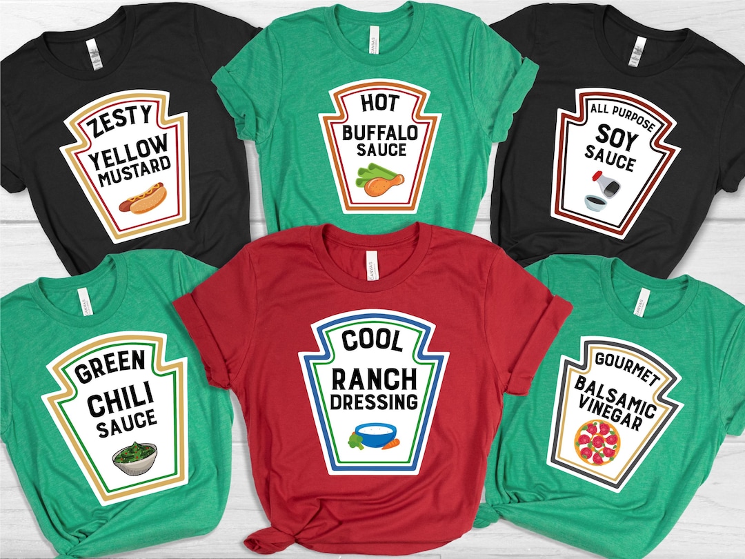 Condiments Shirts Condiments Halloween Group Costume Shirt, Funny Thanksgiving Condiments ...