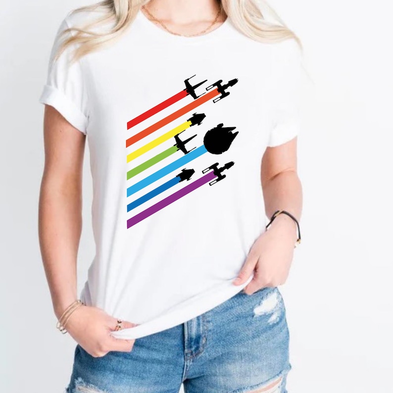 Camiseta de Star Wars del Orgullo LGBT: Camiseta del Escuadrón Arcoíris, Camiseta LGBT para viaje a Disneyland imagen 6
