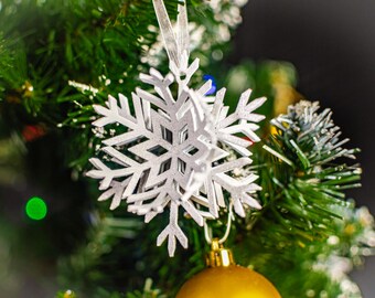 Funkelnde Schneeflocke Weihnachtsverzierung: 3D Gedruckte Bioplastik Wand, Baum, Outdoor Xmas Home Decor, Winter Party Dekoration Flake Ornament