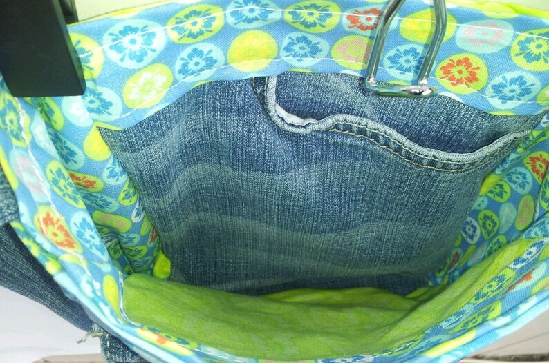 Blue Owls With Trees Upcycled Jean Purse Hobo Bag Etsy