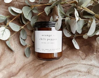 Orange +  Chili Pepper Natural Soy Candle