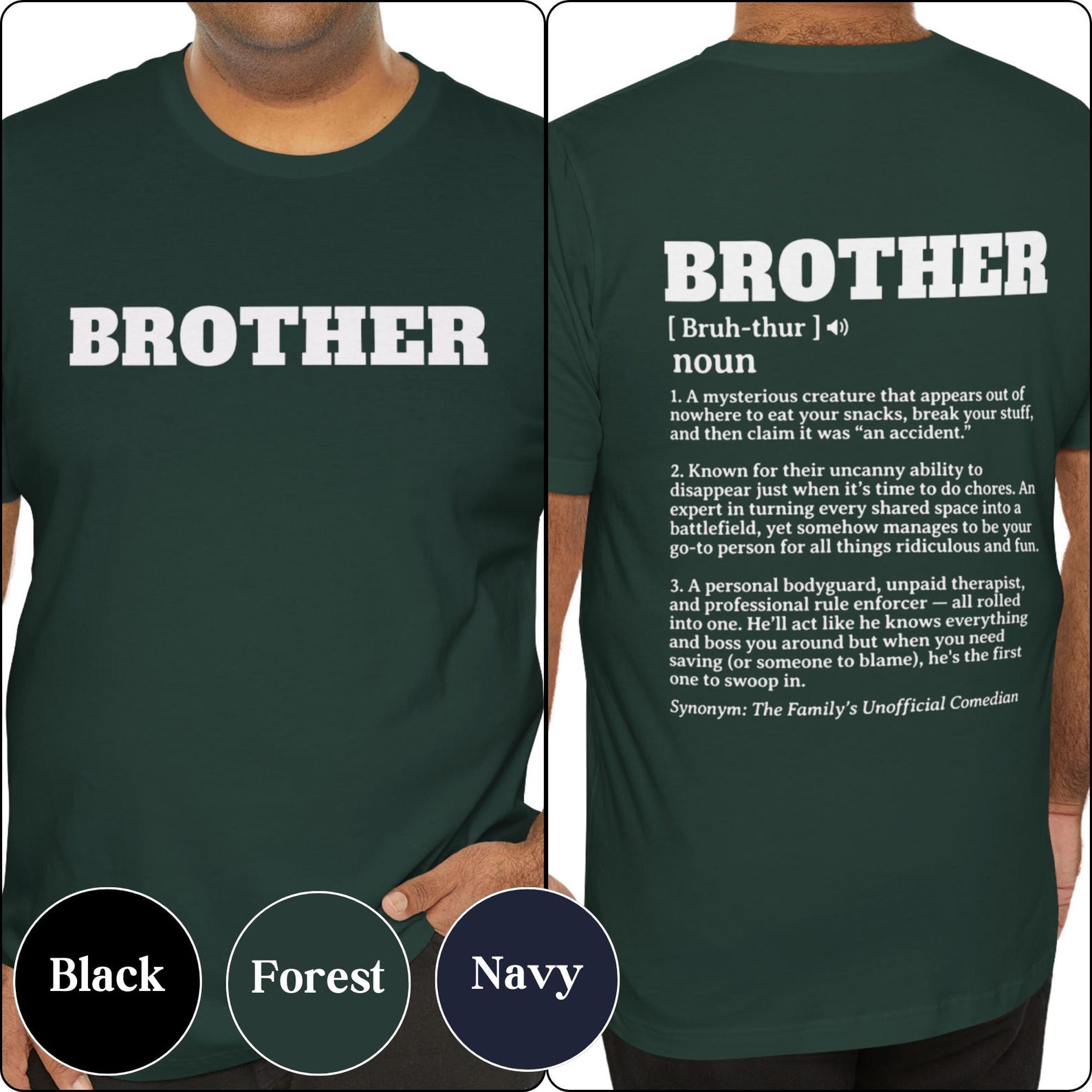 Brother Funny Definition Tshirt, Brother Tshirt, Brother Gift, Best ...