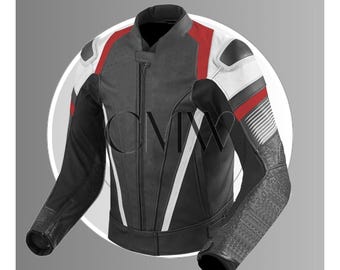 Motorbike racing Jacket, Motorcycle Jacket, Biker Jacket, Leather Jacket with CE Protectors