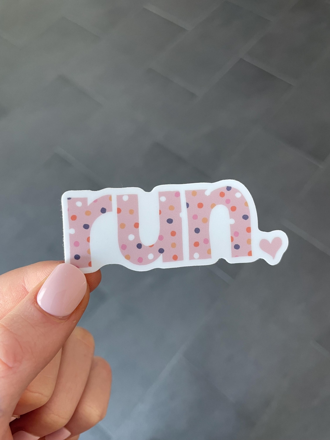 Run Sticker, Heart, Polka Dot Stickers, Marathon, Track, XC Distance ...