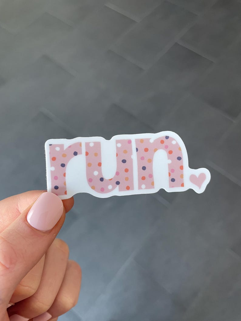 Run Sticker, Gift for XC Distance Runner, Marathoner, Track and Field, Love Running image 1