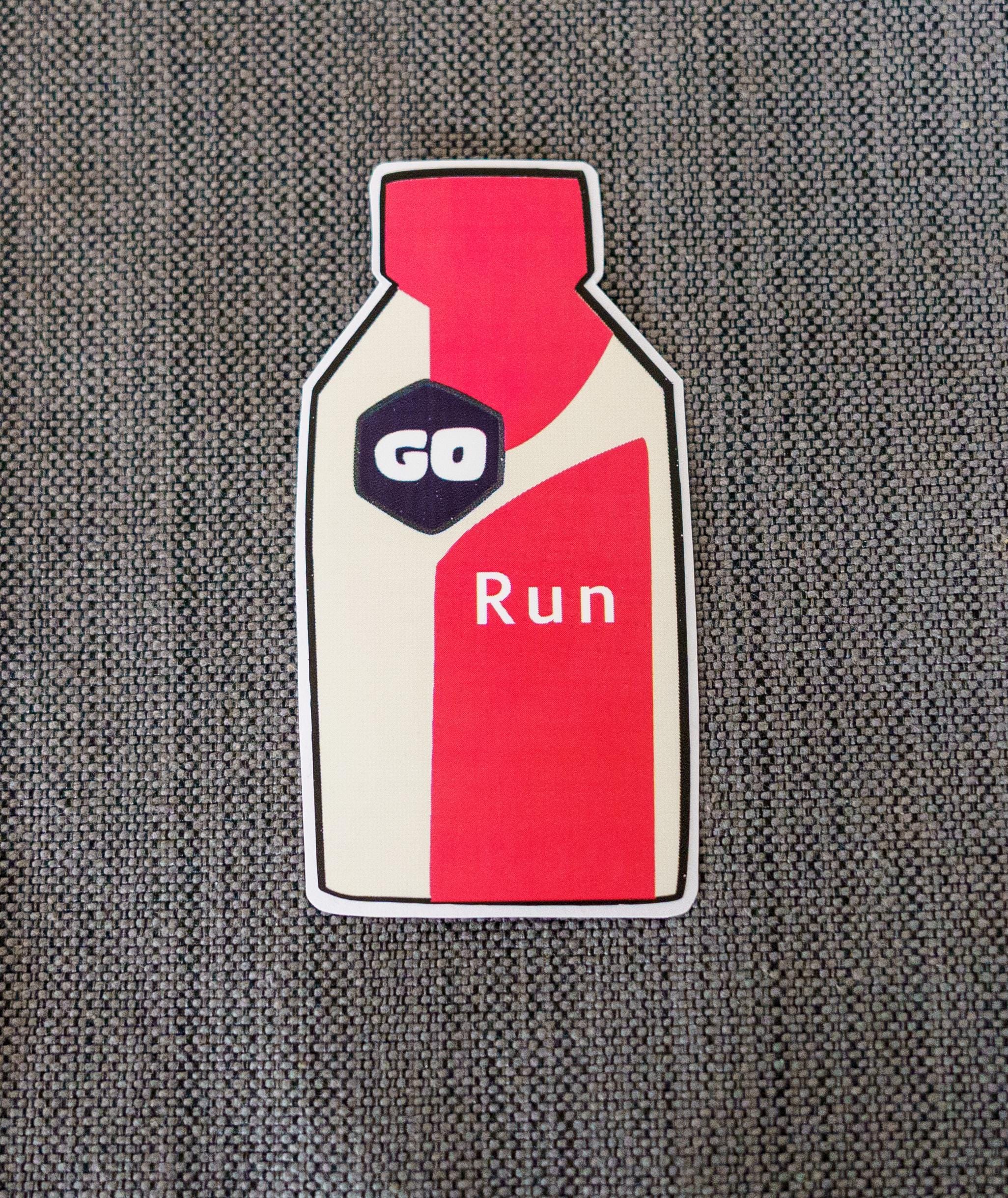 Go Run Sticker, Running Gel, Marathon Runner Gift, XC, Track, Running ...