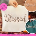 Blessed PNG Rose Gold – 3D Puff Script Word Art for Sublimation (300 DPI) product logo