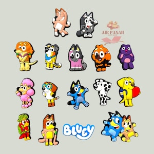 Bluey Croc Charms, Cartoon Croc Charms, Blue Dog Croc Charms Cute Charms for Shoes, Clog Decorations,