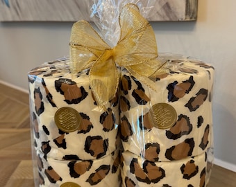 Safari Chic Leopard Animal Print Wrapped Bathroom Toilet Paper Gift Set