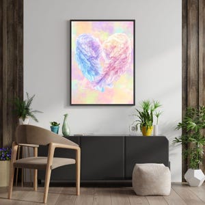 Angel wings wall art, Angel Wings Canvas Wall Art, Angelic Artwork, Unusual Angel, Angel Print on Canvas Religious Wall Art