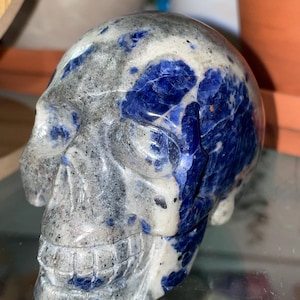 Sodalite Skull Carving