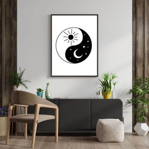 Yin and yang wall art, Yinyang Print, Art Print Yin Yang, Meditation Artwork, Yin and Yang Prints, Yin Yang, Yin and Yang Poster,