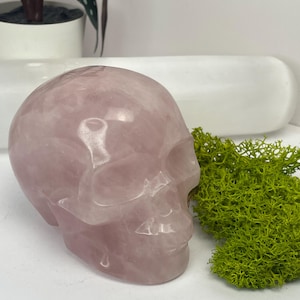 Rose Quartz Skull Carving