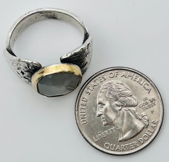 Sterling Moonstone Oval Statement Ring Size 7.5, … - image 3