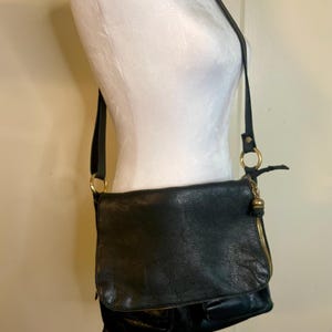 Black Leather Crossbody Bag Soft Leather Paris