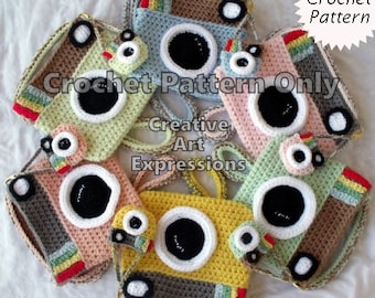 Camera Purse & Miniature Camera Purse Crochet Pattern, Vintage Camera Purse Crochet Pattern, Crochet Pattern, Downloadable PDF,